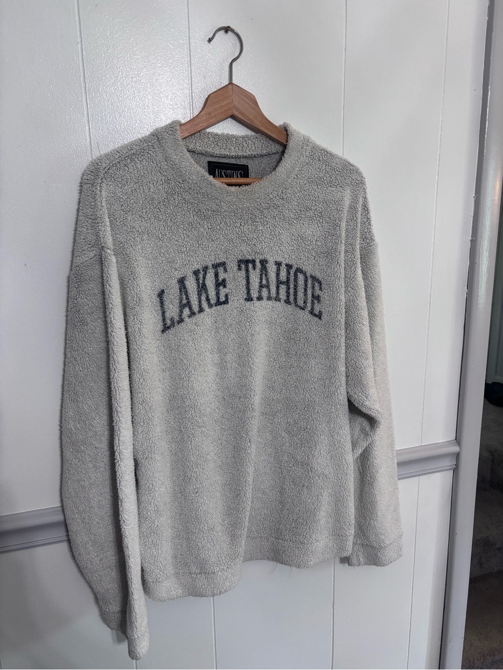 Lake Tahoe Plush Terry Cloth Pullover - Light Gray